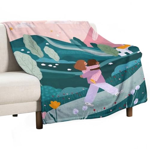Countryside Walk Painting Colorful Four Seasons Universal Sofa Blanket Bedroom Blanket Throw Blanket Soft Lightweight 138x175cm(55x70in) von Generisch