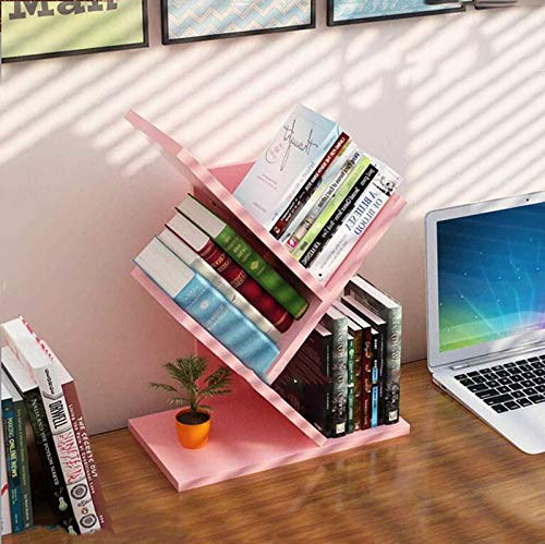 Creative Tree Bücherregal aus Holz, 3-lagig, multifunktional, stilvolles Schreibtischzubehör und Buchstützen für Zuhause, Büro, Arbeitszimmer, platzsparendes Design, Rosa Creative Tree Bücherregal aus Holz, 3-lagig, multifunktional, stilvolles Schreibtischzubehör und Buchstützen für Zuhause, Büro, Arbeitszimmer, platzsparendes Design, Rosa von Generisch