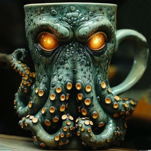 Cthulhu inspirierter Piratenkrug, Piratenkrug mit Cthulhu-Tentakel, 3D-Keramikbecher, 3D-Oktopus/Kraken-Design, Bierkrug für Bar, Restaurant, Zuhause, nautisch, Geschenk für Männer, Vater, Großvater Cthulhu inspirierter Piratenkrug, Piratenkrug mit Cthulhu-Tentakel, 3D-Keramikbecher, 3D-Oktopus/Kraken-Design, Bierkrug für Bar, Restaurant, Zuhause, nautisch, Geschenk für Männer, Vater, Großvater von Generisch