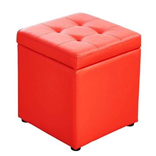 Cube-Pouf-Ottomane aus Leder, Massivholz-Fußhocker für Wohnzimmer, kleine Sitzbank, Couchtisch, 40 x 40 x 35 cm Cube-Pouf-Ottomane aus Leder, Massivholz-Fußhocker für Wohnzimmer, kleine Sitzbank, Couchtisch, 40 x 40 x 35 cm von Generisch