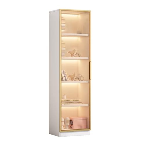 Curio Vitrine, Akzentschrank mit Glastüren, Vitrine, Eckregale, hohes Bücherregal, großes Fassungsvermögen, Sammlerstücke, Spielzeug-Organizer, Regal, transparente Vitrinen, für Wohnzimmer Curio Vitrine, Akzentschrank mit Glastüren, Vitrine, Eckregale, hohes Bücherregal, großes Fassungsvermögen, Sammlerstücke, Spielzeug-Organizer, Regal, transparente Vitrinen, für Wohnzimmer von Generisch
