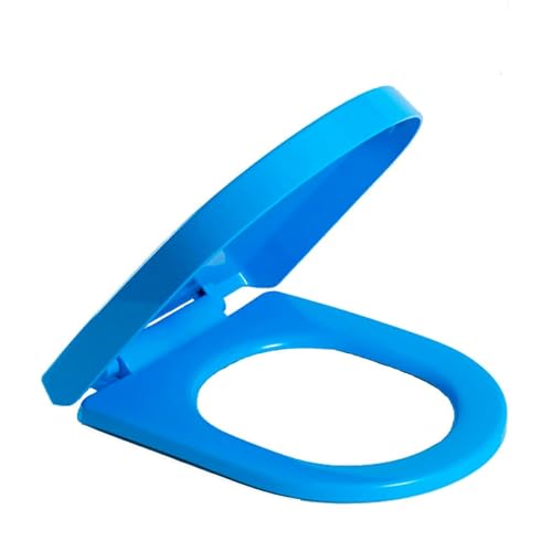 D/U-förmiger WC-Sitz mit Absenkautomatik, leiser Deckel mit langsamem Schließen, einfache Installation und Reinigung, passend für 12,5–16,9 cm Lochabstand, PP-Material, stilvolles Blau D/U-förmiger WC-Sitz mit Absenkautomatik, leiser Deckel mit langsamem Schließen, einfache Installation und Reinigung, passend für 12,5–16,9 cm Lochabstand, PP-Material, stilvolles Blau von Generisch