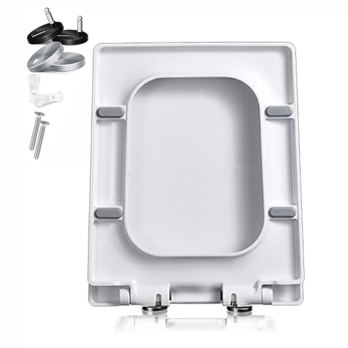 D Rechteckiger WC-Sitz, weiß, quadratisch, SlowClose & QuickRelease, 36,5 x 45 cm, hochwertig, langlebig, einfache Installation, perfekt für moderne Badezimmer D Rechteckiger WC-Sitz, weiß, quadratisch, SlowClose & QuickRelease, 36,5 x 45 cm, hochwertig, langlebig, einfache Installation, perfekt für moderne Badezimmer von Generisch