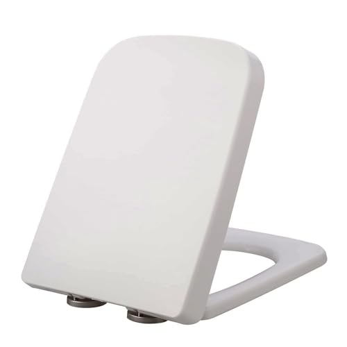 D WC-Sitz mit quadratischer Oberseite, Schnellentriegelung, verstellbare Scharniere, langlebiges PP-Material, einfache Installation, komfortables Design, passend für Standard-Toiletten Modell 04A D WC-Sitz mit quadratischer Oberseite, Schnellentriegelung, verstellbare Scharniere, langlebiges PP-Material, einfache Installation, komfortables Design, passend für Standard-Toiletten Modell 04A von Generisch