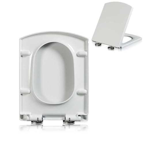 D WC-Sitz mit verstellbaren Scharnieren, quadratisch, Quick-Release-WC-Sitz, 35 x 43 cm, einfache Installation, langlebig und bequem, Badezimmer-Upgrade von Generisch