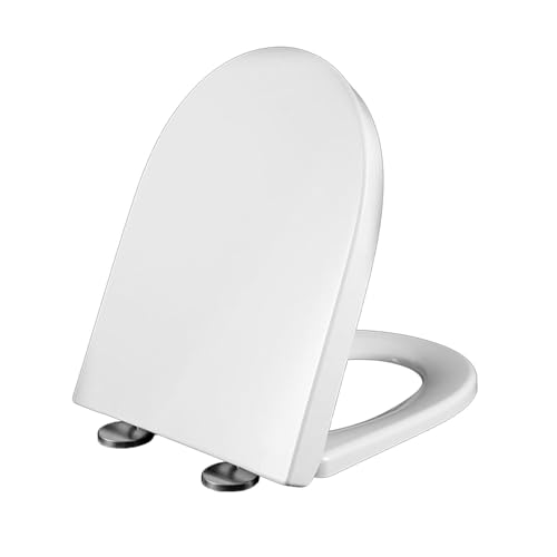 D-förmiger WC-Sitz, Absenkautomatik, mit verstellbaren Scharnieren, Schnellverschluss und leicht zu reinigender Toilettensitz, fixiertes Design D-förmiger WC-Sitz, Absenkautomatik, mit verstellbaren Scharnieren, Schnellverschluss und leicht zu reinigender Toilettensitz, fixiertes Design von Generisch