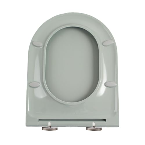 D-förmiger WC-Sitz mit Absenkautomatik und Schnellentriegelung, verstellbares Scharnier für Familienbadezimmer von Generisch