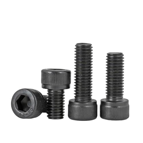 DIN912 M1.6 M2 M2.5 M3 M4 M5 M6 M8 M10 M12 Schwarz verzinkt 304 Edelstahl Sechskantschraube mit Innensechskant(20mm,M12 (2pcs)) von Generisch
