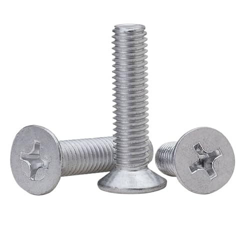 DIN965 Aluminiumlegierung 6063 Senkkopf-/Flachkopf-Maschinenschraube M1,7 M2,5 M3 M4 M5 M6(M2X10 100PCS) von Generisch