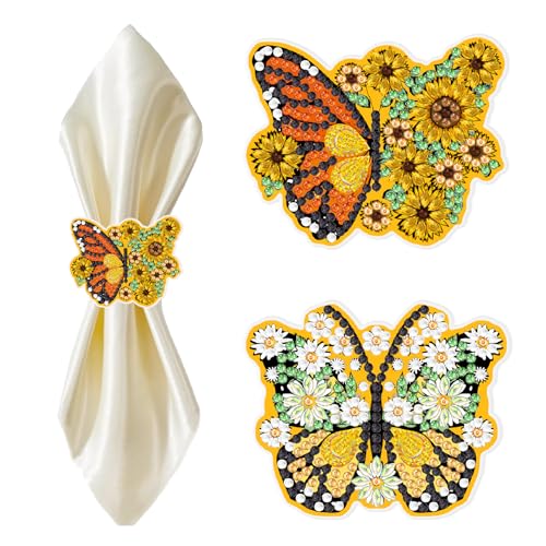 DIY Dot Diamant Serviettenring 2er Set, 5D Diamant Kunst Malerei Kreatives Design PET Tischdekoration Serviettenschnalle Serviettenring für Weihnachten Thanksgiving Hochzeit Abendessen Tischdekoration DIY Dot Diamant Serviettenring 2er Set, 5D Diamant Kunst Malerei Kreatives Design PET Tischdekoration Serviettenschnalle Serviettenring für Weihnachten Thanksgiving Hochzeit Abendessen Tischdekoration von Generisch