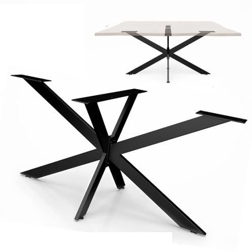 DIY Industrie Spider Tischgestell - Metall Esstisch Beine - Pulverbeschichtete Stahl Möbelbeine Einfache Montage Modernes Design (Größe:58 x 43 x 98 cm) von Generisch