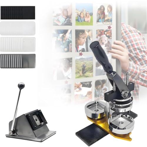 DIY Kühlschrank-Magnetknopf-Button-Bastel-Set, professioneller Metall-Abzeichen-Hersteller mit Papierschneider und 100 Komponenten für kreative Projekte DIY Kühlschrank-Magnetknopf-Button-Bastel-Set, professioneller Metall-Abzeichen-Hersteller mit Papierschneider und 100 Komponenten für kreative Projekte von Generisch