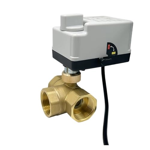 DN15-DN50 3-Wege-Messing-Motorkugelhahn 3-Draht 2-Steuerung Elektrische Antriebe Mit Handschalter 220 V 12 V 24 V(DN50,24VDC_L TYPE) von Generisch