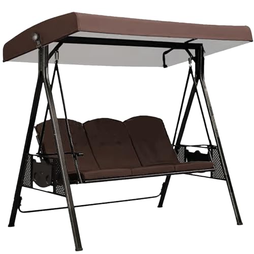 Dach für Hollywoodschaukel Gartenschaukel 3 Sitzer, 191x120cm Hollywoodschaukel Dachbezug Bezug Schutzhülle Wasserdicht und UV-Schutz Ersatzdach Universal (Coffee) von Generisch
