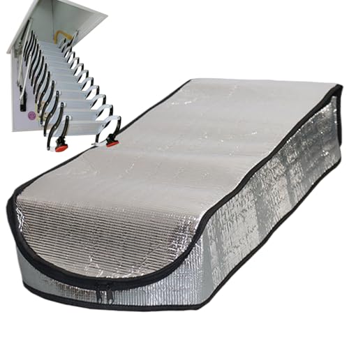 Dachbodentreppe Isolationsabdeckung Zelt, herunterziehbare Leiter-Türdichtung, 63,5 x 137,2 x 27,9 cm, thermische Barriere, doppelter Blasenschild, ideal für Sommer-Wärmeblock, Winterzugschutz von Generisch