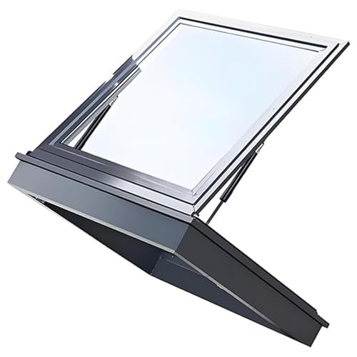 Dachfenster aus gehärtetem Aluminium für Dachboden und Wintergarten, manuelle Belüftung, Multi-Winkel-Design, 80 x 80 cm, ideal für Keller- und Flachdachbeleuchtung Dachfenster aus gehärtetem Aluminium für Dachboden und Wintergarten, manuelle Belüftung, Multi-Winkel-Design, 80 x 80 cm, ideal für Keller- und Flachdachbeleuchtung von Generisch