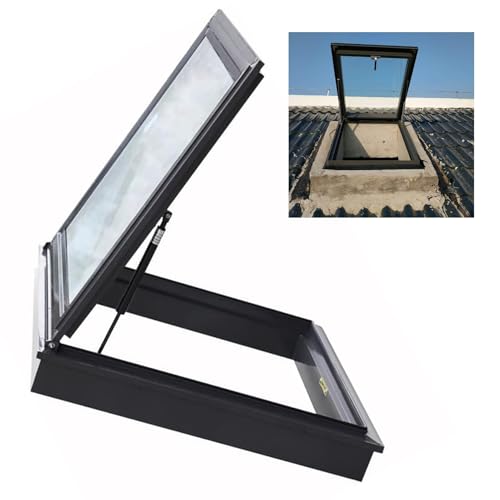 Dachfenster für Flachdachbeleuchtung, Dachluke Deckel für Dachboden/Sonnenraum/Schuppen, Kellerfenster Brunnen mit Griffen Dachfenster für Flachdachbeleuchtung, Dachluke Deckel für Dachboden/Sonnenraum/Schuppen, Kellerfenster Brunnen mit Griffen von Generisch