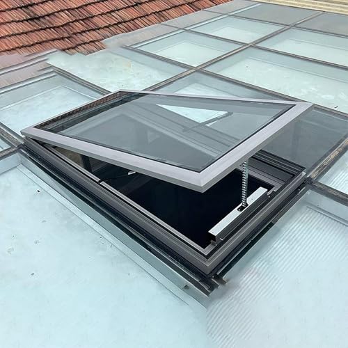 Dachfenster mit Fernbedienung und Regensensor, automatisches Dachfenster mit intelligenter Schließfunktion für Flur, Sonnenraum, Garage, individuelle Größe (60 x 80 cm) von Generisch