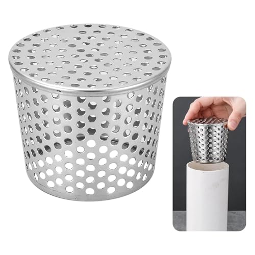 Dachrinnen Laubschutz aus Edelstahl,Regenrinnen&Dachrinnen Laubschutz,Laubfang Fallrohr für Flachdachablauf, Abflüsse und Fallrohre, Dachrinne Sieb 50-200mm (75mm) von Generisch