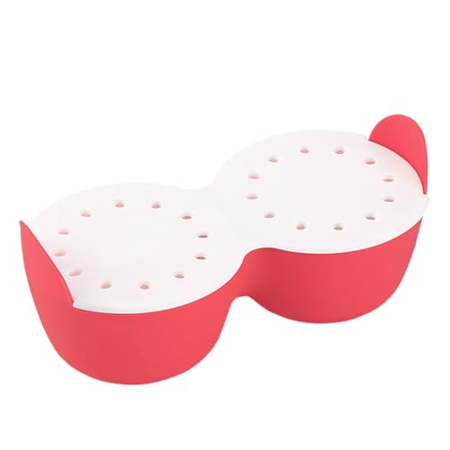 Dampfgarer Eierbecher-Eierpochierer - Eierformen Eierbereiterbecher - Eierkocher-Formbecher Aus Silikon Mit 2 Mulden, Antihaft-Eierpochierer, Eierpochierbecher, Eierkocher, Spülmaschinenfest von Generisch