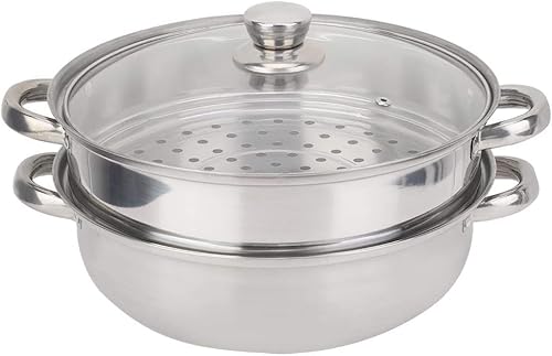 Dampfgarer Pfanne Edelstahl 2-lagig Dampfgarer Topf Doppelkessel Suppe Dampftopf Kochgeschirr mit Deckel Dampfgarer Pfanne Edelstahl 2-lagig Dampfgarer Topf Doppelkessel Suppe Dampftopf Kochgeschirr mit Deckel von Generisch