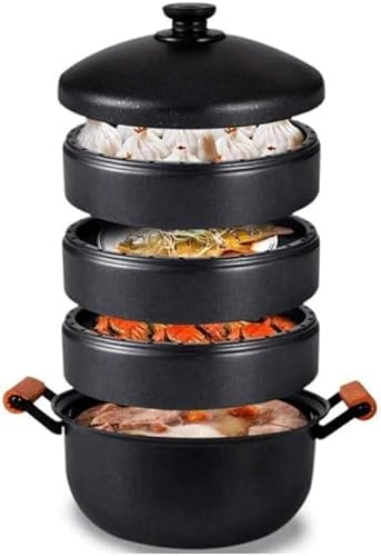 Dampfgarer aus Gusseisen mit versiegeltem Deckel und Holzgriff, robust und langlebig für das obere Dämpfen und Kochen von unten Dampfgarer aus Gusseisen mit versiegeltem Deckel und Holzgriff, robust und langlebig für das obere Dämpfen und Kochen von unten von Generisch