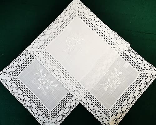 Deckchen 30x45 2er Packung Bestickt mit Spitze (30x45) von Generisch