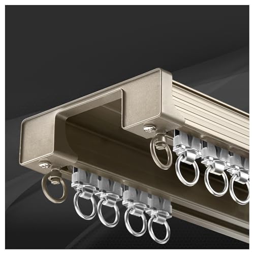 Deckenhalterung Doppelläufig Silent Glide Aluminium Vorhangstange für reibungslosen Betrieb im Wohnzimmer, Schlafzimmer oder als Raumteiler Deckenhalterung Doppelläufig Silent Glide Aluminium Vorhangstange für reibungslosen Betrieb im Wohnzimmer, Schlafzimmer oder als Raumteiler von Generisch