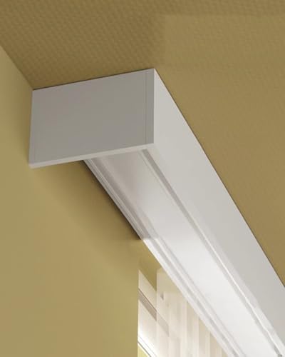 Deckenhalterung Vorhangschiene für Doppelschienen, Ultra Silent Rollos Querbehang Extra Lange Fensterkassette für Schlafzimmer Deckenhalterung Vorhangschiene für Doppelschienen, Ultra Silent Rollos Querbehang Extra Lange Fensterkassette für Schlafzimmer von Generisch