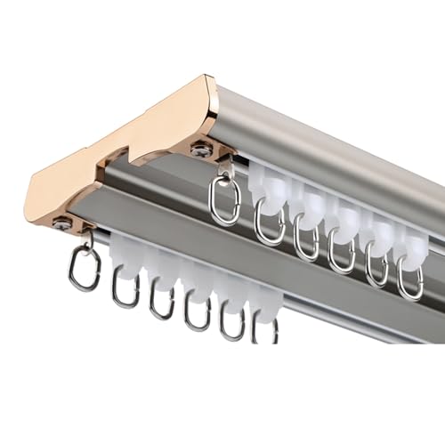 Deckenmontierter Doppelvorhang, leise und Aluminiumschiene für reibungslosen Betrieb, perfekt für Raumteiler und Privatsphäre, einfache Installation Deckenmontierter Doppelvorhang, leise und Aluminiumschiene für reibungslosen Betrieb, perfekt für Raumteiler und Privatsphäre, einfache Installation von Generisch