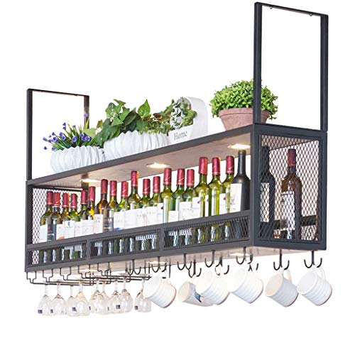 Deckenmontierter Weinflaschenhalter mit Strahlern, hängendes Weinglasregal, platzsparende Dekoration für Zuhause und Küche Deckenmontierter Weinflaschenhalter mit Strahlern, hängendes Weinglasregal, platzsparende Dekoration für Zuhause und Küche von Generisch