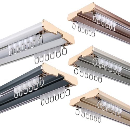 Deckenmontiertes Doppelschienen-Gleitvorhangschienensystem – robuste Aluminiumkonstruktion für Raumteiler von Generisch