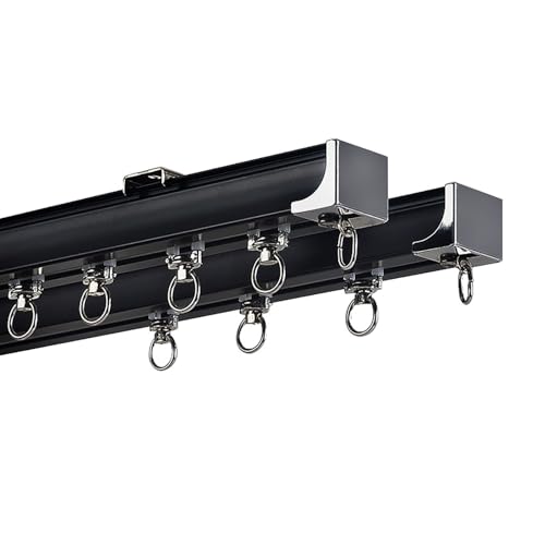Deckenschienensystem für Raumteiler, robuste Aluminium-Doppelschiene, einfache Installation, ideal für Vorhänge und Raumtrennung Deckenschienensystem für Raumteiler, robuste Aluminium-Doppelschiene, einfache Installation, ideal für Vorhänge und Raumtrennung von Generisch
