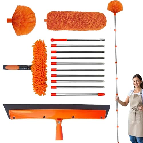 Deckenstaubwedel - Hoch Reichweite Mikrofaser Spinnennetz Staubwedel | Ergonomische Deckenventilator Bürste Für Lampenschirm Und Wandreinigung von Generisch