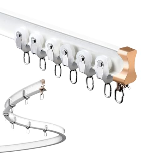Deckenvorhangschiene Raumteiler Aluminiumschienen Set - Flexibles gebogenes Design für Erkerfenster, einfache Installation Deckenvorhangschiene Raumteiler Aluminiumschienen Set - Flexibles gebogenes Design für Erkerfenster, einfache Installation von Generisch