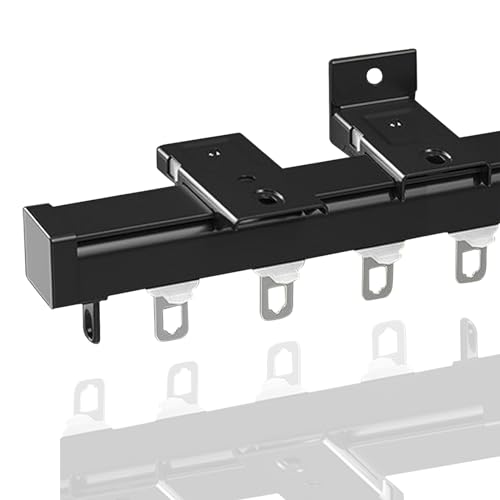 Deckenvorhangschiene für Fenster 50 330 480 550 cm verstellbar schwarz & weiß Aluminium Gardinenstange Schiebevorhangstange Raumteiler Duschvorhangschiene Deckenvorhangschiene für Fenster 50 330 480 550 cm verstellbar schwarz & weiß Aluminium Gardinenstange Schiebevorhangstange Raumteiler Duschvorhangschiene von Generisch