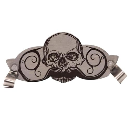 Defender Schnurrbartschutz | Schnurrbart Trinkschutz | Totenkopf-Design Edelstahl Schnurrbartschutz | Schnurrbart Tassenschutz für Kaffeebecher, Bierbecher, Teetassen von Generisch