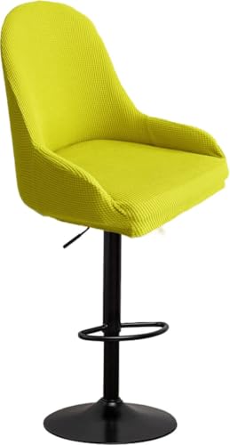 Dehnbare Barhockerbezüge mit Armlehne & Rückenlehne, moderner Samt, geschwungene Sitzbezüge für Küche und Esszimmer, Graugrün, 2er-Set – stilvoller Schutz für Barhocker mit Drehgelenk von Generisch