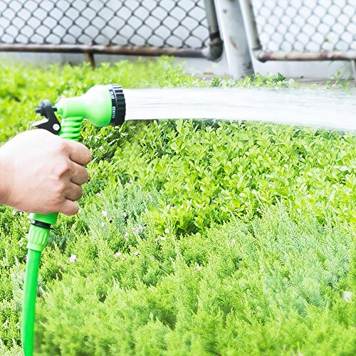 Dehnbarer Gartenschlauch, 15 m, flexibler magischer Wasserschlauch mit Spritzpistole, Kunststoffrohr für einfache Bewässerung, perfekt für den Außenbereich (Farbe: ge) von Generisch