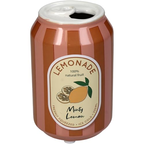 Deko Vase | Orange und Pink | Limonaden Dose | Earthenware | 11.3 x 7 x 7 cm von Generisch