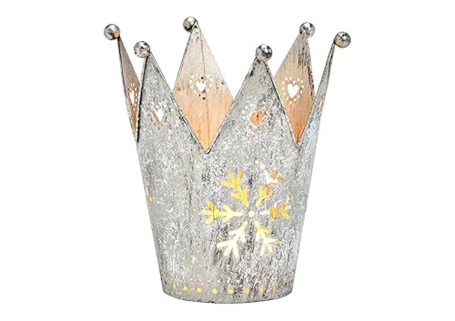 Deko Weihnachten Teelichtglas Windlicht Krone, aus Metall, 13 cm hoch, 12 cm Durchmesser Deko Weihnachten Teelichtglas Windlicht Krone, aus Metall, 13 cm hoch, 12 cm Durchmesser von Generisch
