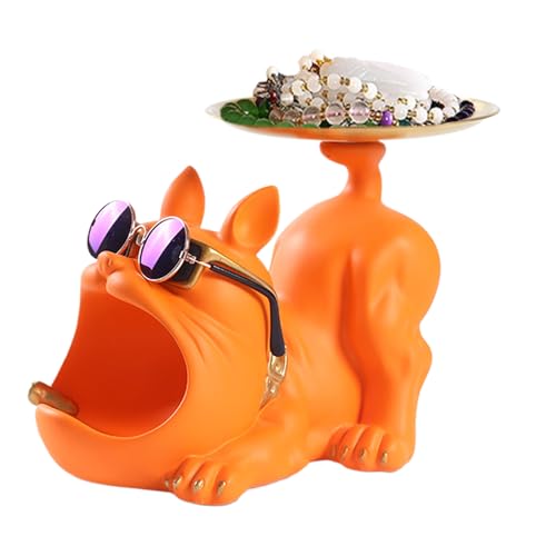 Dekorative Bulldoggen-Figur aus Harz, Aufbewahrungsbox, ästhetischer Schreibtisch-Organizer für Wohnzimmer, Eingangstisch, Schlüsselschale, Bulldoggen-Schmuckschale, Schlüsselhalter, Schüssel Dekorative Bulldoggen-Figur aus Harz, Aufbewahrungsbox, ästhetischer Schreibtisch-Organizer für Wohnzimmer, Eingangstisch, Schlüsselschale, Bulldoggen-Schmuckschale, Schlüsselhalter, Schüssel von Generisch