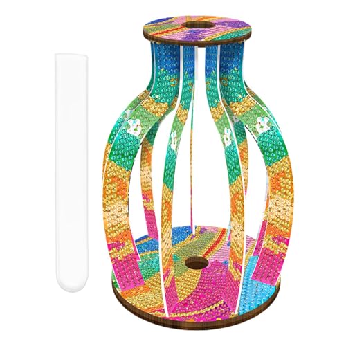 Dekorative Vase | Mit Edelsteinen Besetzte Hohlkörper Blumenflasche,Bunte Innendekoration Vase Mit Ästhetischem Juwelendesign Und Handbemaltung Für Bücherregal, Fensterbank, Balkon, Zuhause, Studio, Dekorative Vase | Mit Edelsteinen Besetzte Hohlkörper Blumenflasche,Bunte Innendekoration Vase Mit Ästhetischem Juwelendesign Und Handbemaltung Für Bücherregal, Fensterbank, Balkon, Zuhause, Studio, von Generisch