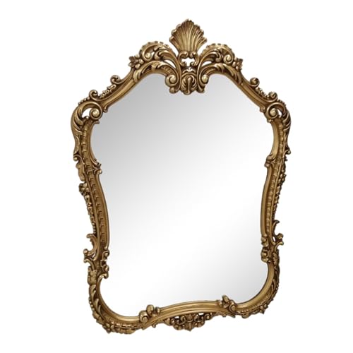 Dekorativer Wandspiegel im Vintage-Stil, Holzrahmen, eleganter Schminkspiegel für Wohnzimmer, Eingangsbereich, Schlafzimmer und Badezimmer von Generisch