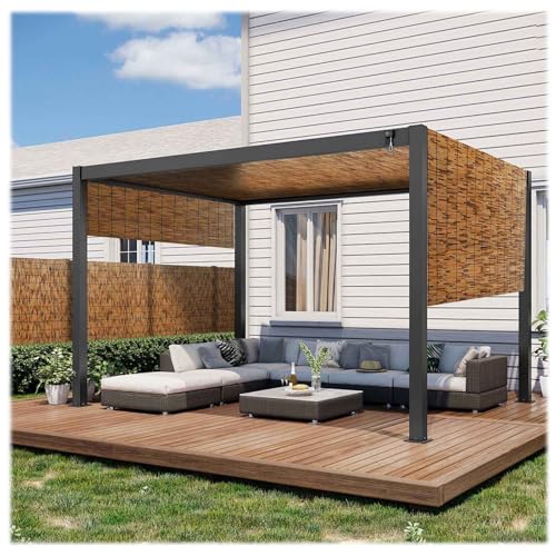 Dekorativer wasserdichter Bambus-Gartenzaun, Rolle, natürlicher Sichtschutz für den Außenbereich, Balkon und Pavillon, Größenoptionen: 61 x 201 cm, 92 x 305 cm, 153 x 488 cm (92 x 488 cm) von Generisch