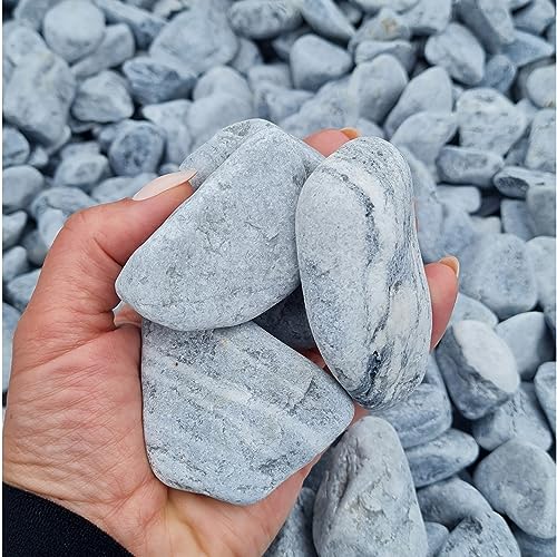Dekosteine Kieselsteine Natur Grau Kieselsteine Deko Verschiedene Deko Kieselsteine - Gemischter Flusskies für Vasenfüller, Landschaftsbau, Aquarien & Garten (2-4cm, 5) von Generisch