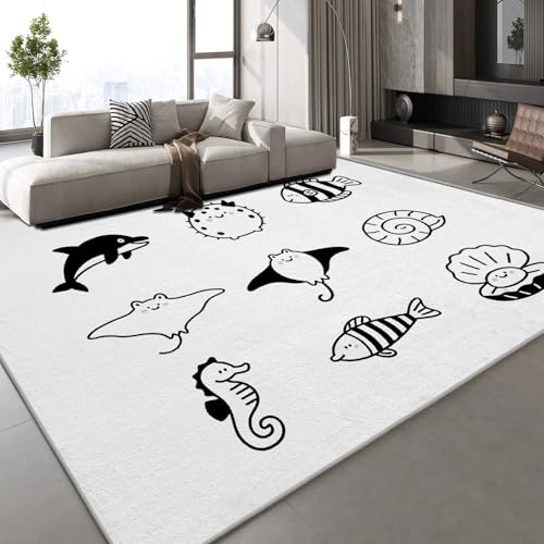 Delphin Fisch Teppich Kinderteppich Modern 3D Gemalt Süß Teppich Kinderzimmer Kurzflor Teppiche rutschfeste Spielteppiche für Schlafzimmer Wohnzimmer Zimmer 100x150 cm Delphin Fisch Teppich Kinderteppich Modern 3D Gemalt Süß Teppich Kinderzimmer Kurzflor Teppiche rutschfeste Spielteppiche für Schlafzimmer Wohnzimmer Zimmer 100x150 cm von Generisch