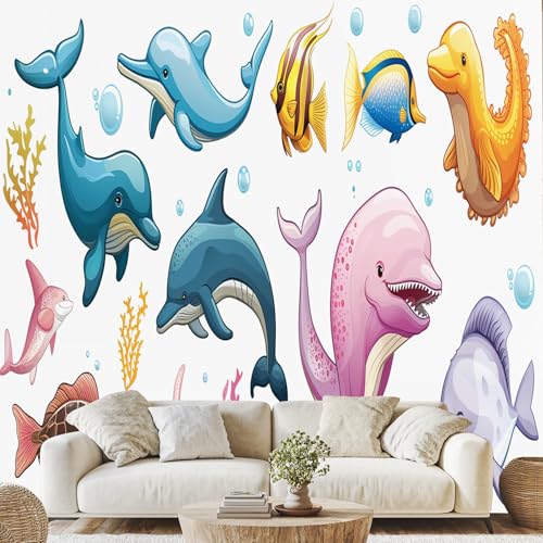 Delphin Tropischer Fisch 3D Effekt Wandtapete Unterwasser Ozean Tapeten Vliestapete Korallen Seestern Vlies Fototapete für Wohnzimmer Kinderzimmer Badezimmer 400 x 280 cm Foto Tapete Delphin Tropischer Fisch 3D Effekt Wandtapete Unterwasser Ozean Tapeten Vliestapete Korallen Seestern Vlies Fototapete für Wohnzimmer Kinderzimmer Badezimmer 400 x 280 cm Foto Tapete von Generisch
