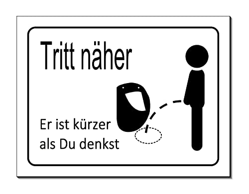 Desi-Schilder-Tritt näher-Er ist kürzer als du denkst-Toilette-150 x 100 x 3 mm + 200 x 150 x 3 mm Aluminium Verbund-Warnschild-Hinweisschild… Desi-Schilder-Tritt näher-Er ist kürzer als du denkst-Toilette-150 x 100 x 3 mm + 200 x 150 x 3 mm Aluminium Verbund-Warnschild-Hinweisschild… von Generisch