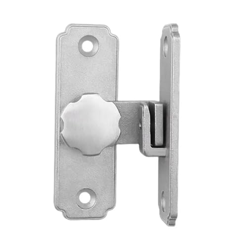Design Langlebiges Diebstahlschutzschloss Edelstahl-Nockenzylinderschlösser Türriegel Schiebetürschloss 90-Grad-Türschnalle(Silver-Short) von Generisch